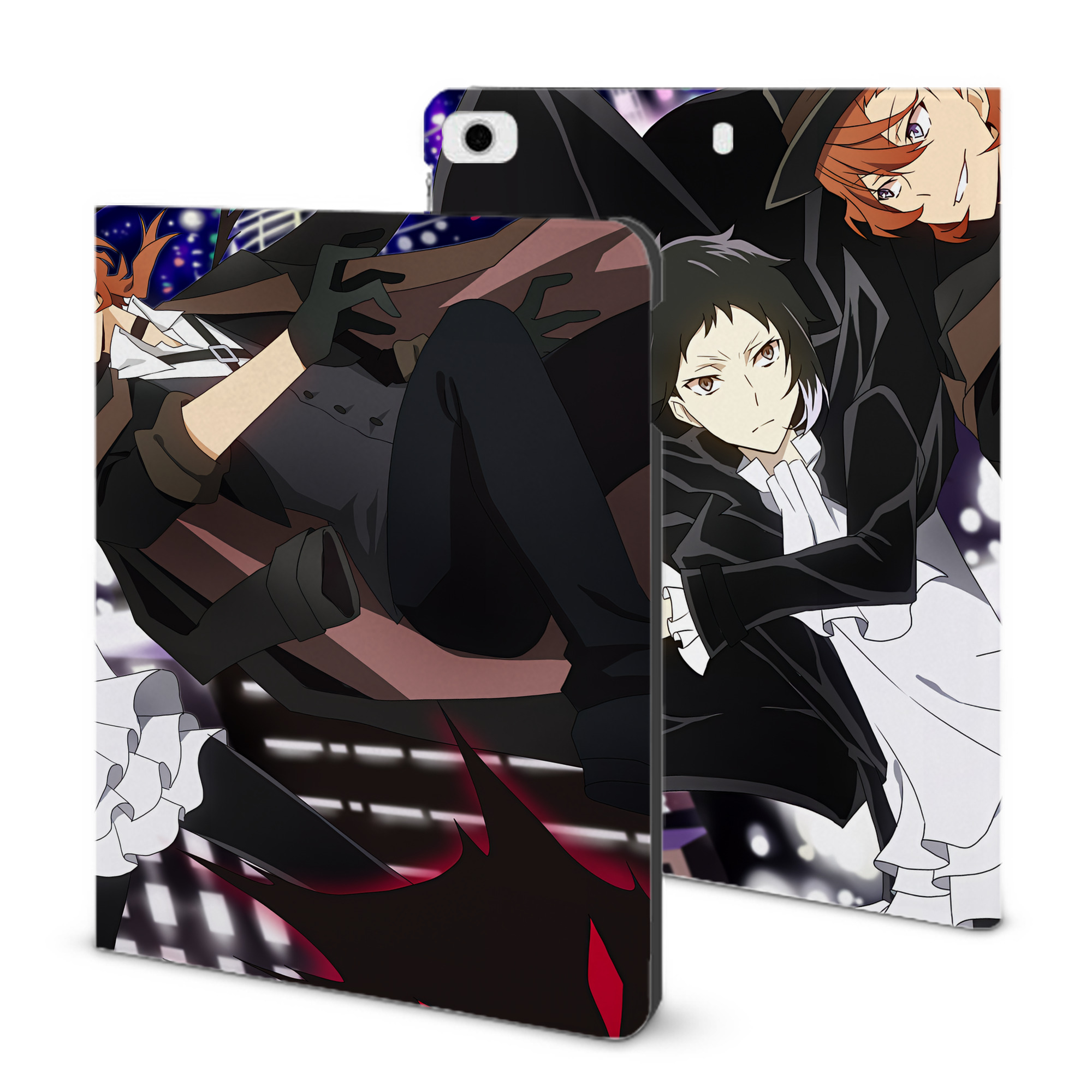 （画像用） 文豪ストレイドッグス Bungo Stray Dogs IPad ケース ブック型 PUレザー TPU 耐衝撃 軽量 薄型 ペン収納なし 全面保護 IPad 各モデル対応